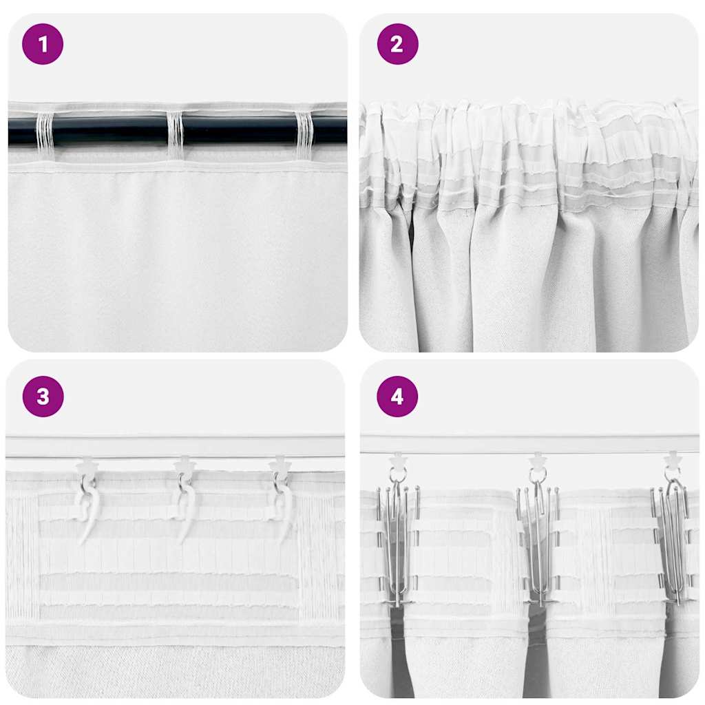 vidaXL Perdele Opaque cu Inel 2 pcs Alb strălucitor 175 x 140 cm