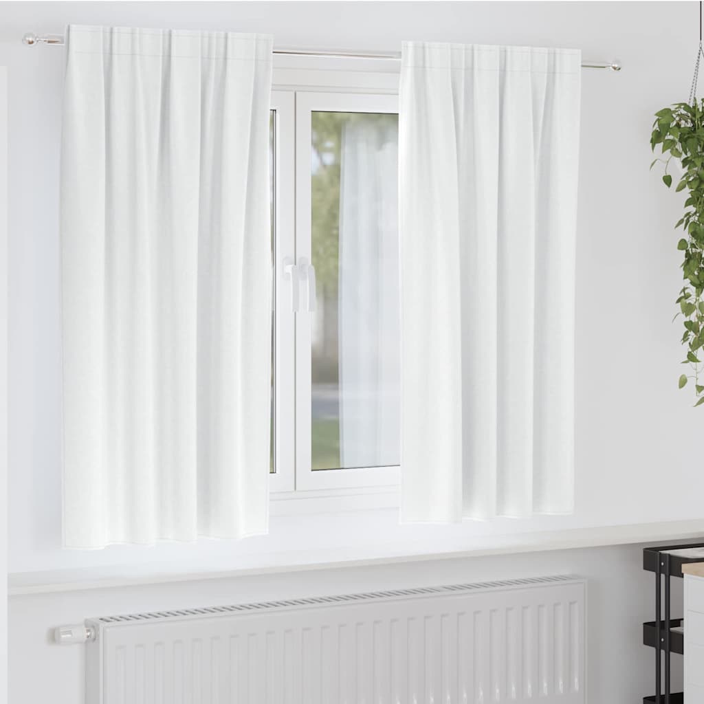 vidaXL Perdele Opaque cu Inel 2 pcs Alb strălucitor 175 x 140 cm