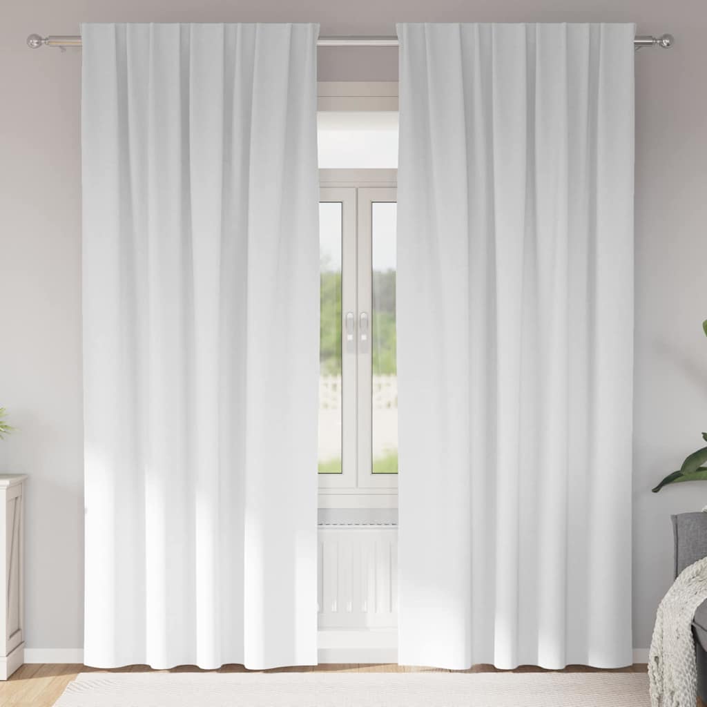 vidaXL Perdele Opaque cu Inel 2 pcs Alb pur 225 x 140 cm Poliester