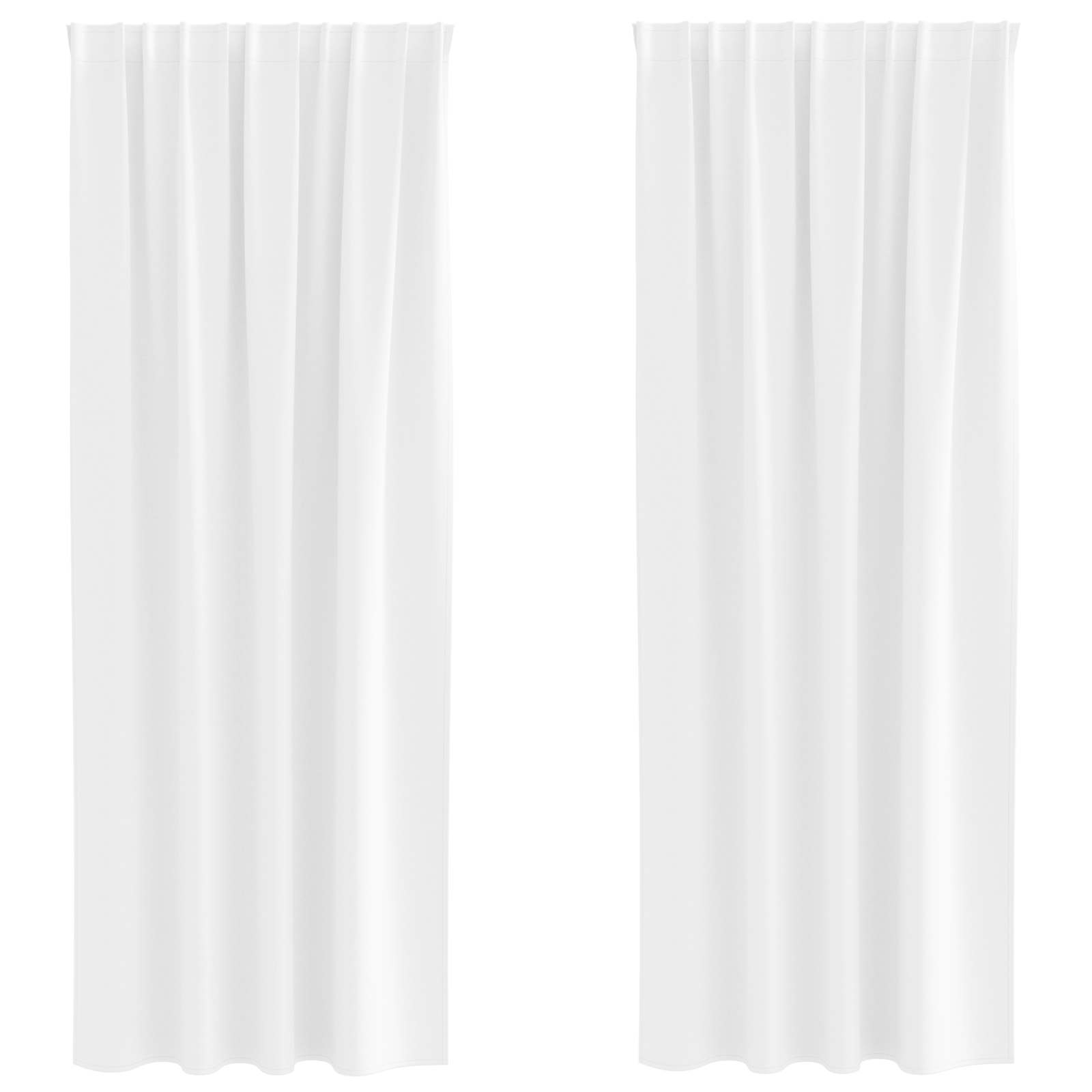 vidaXL Perdele opace cu perdele 2 pcs Alb pur 245 x 140 cm Poliester vidaXL Perdele opace cu perdele 2 pcs Alb pur 245 x 140 cm Poliester