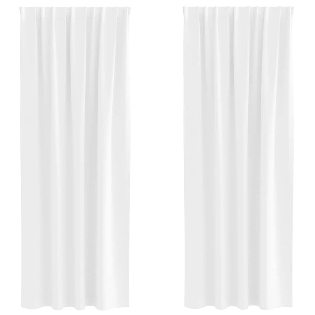 vidaXL Perdele Opaque cu Inel 2 pcs Alb strălucitor 260 x 140 cm