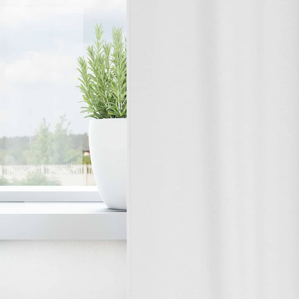 vidaXL Perdele Opaque cu Inel 2 pcs Alb strălucitor 260 x 140 cm