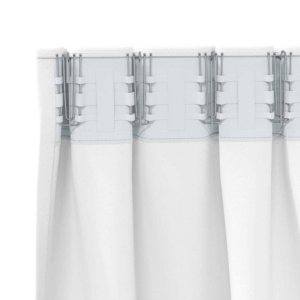 vidaXL Perdele Opaque cu Inel 2 pcs Alb strălucitor 260 x 140 cm