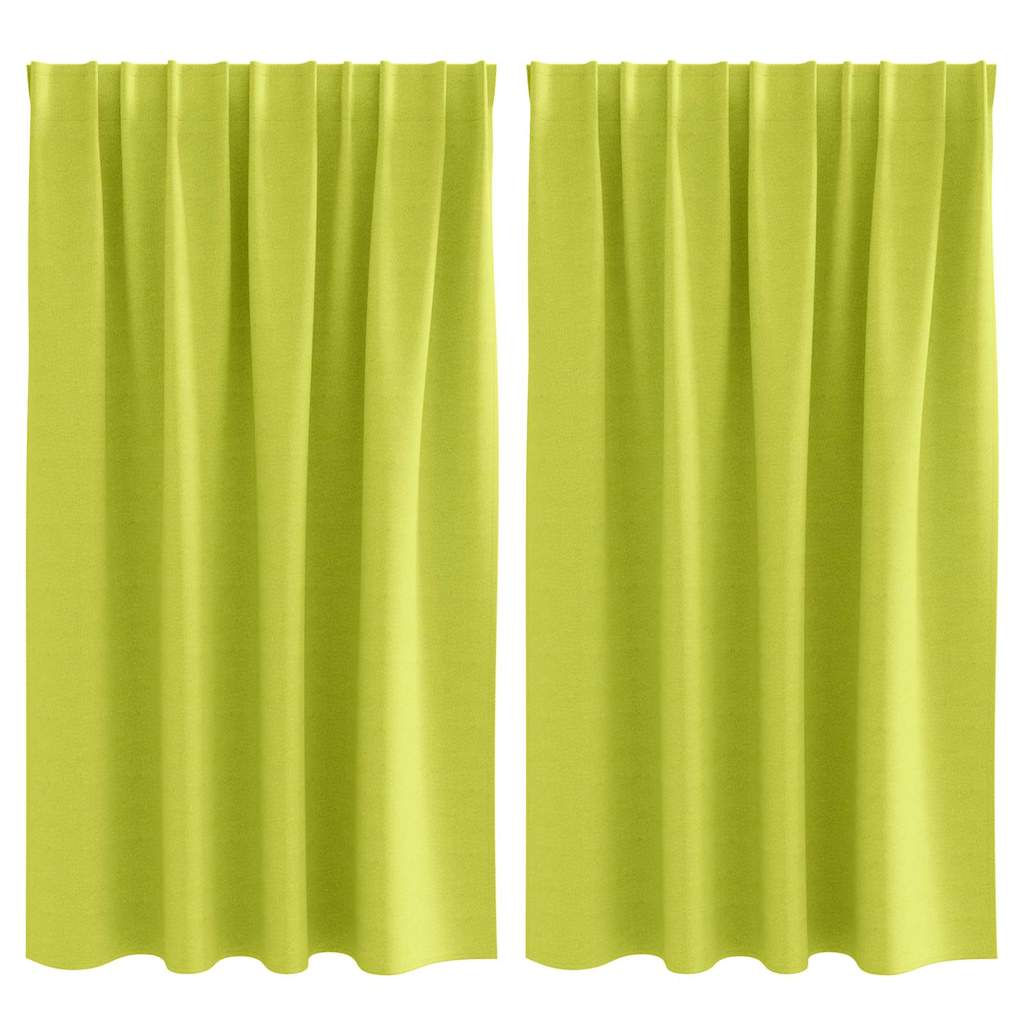 vidaXL Perdele cu perdele 2 pcs Verde măr 140 x 140 cm Poliester vidaXL Perdele cu perdele 2 pcs Verde măr 140 x 140 cm Poliester
