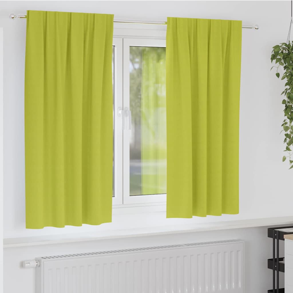 vidaXL Perdele Opaque cu Inel 2 pcs Verde 175 x 140 cm Poliester