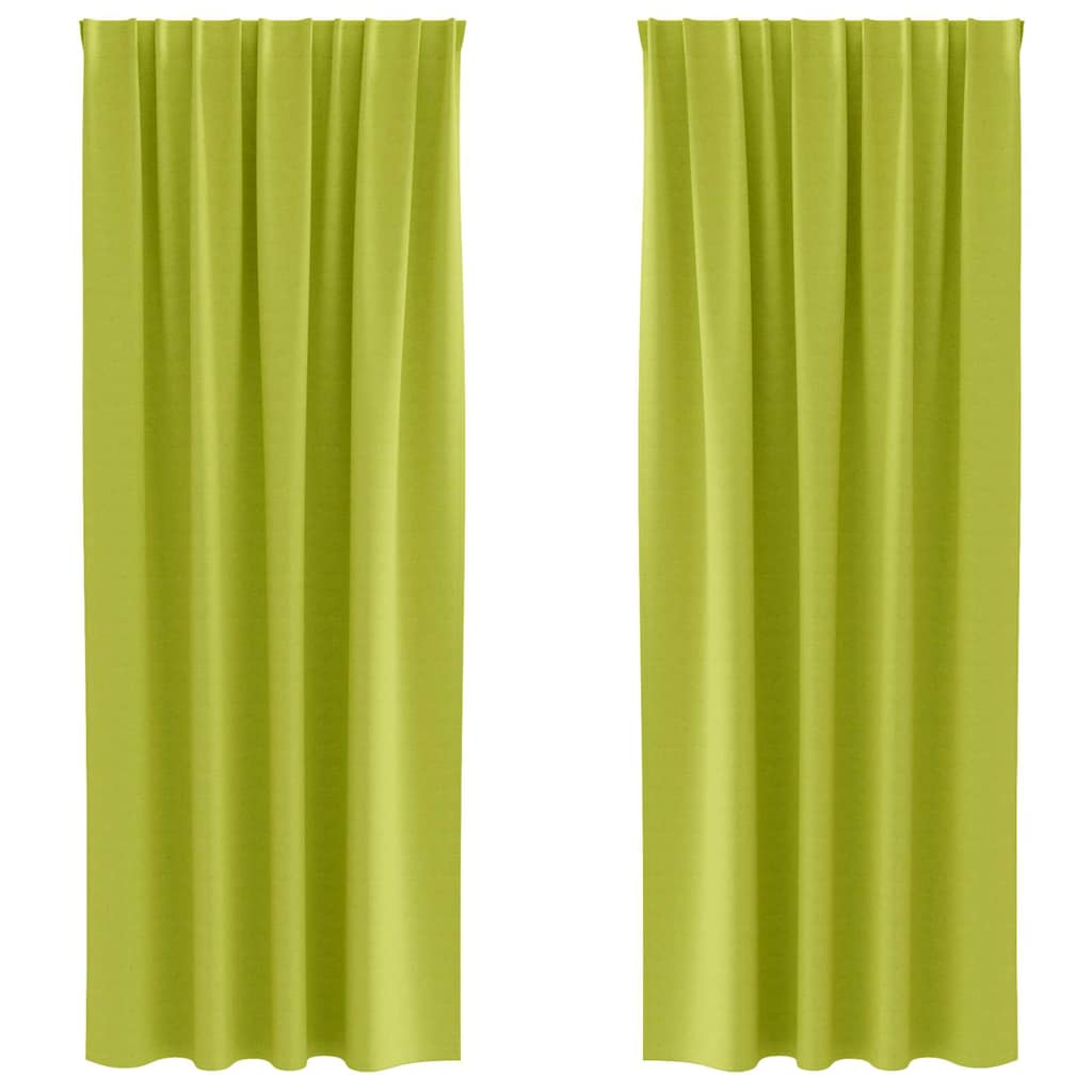 vidaXL Perdele cu perdele 2 pcs Verde măr 245 x 140 cm Poliester vidaXL Perdele cu perdele 2 pcs Verde măr 245 x 140 cm Poliester