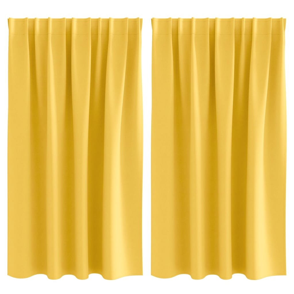 vidaXL Perdele Opaque cu Inel 2 pcs Galben muștar 140 x 140 cm