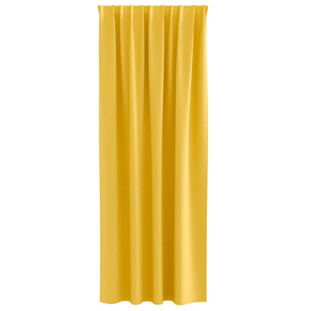 vidaXL Perdele Opaque cu Inel 2 pcs Galben muștar 245 x 140 cm