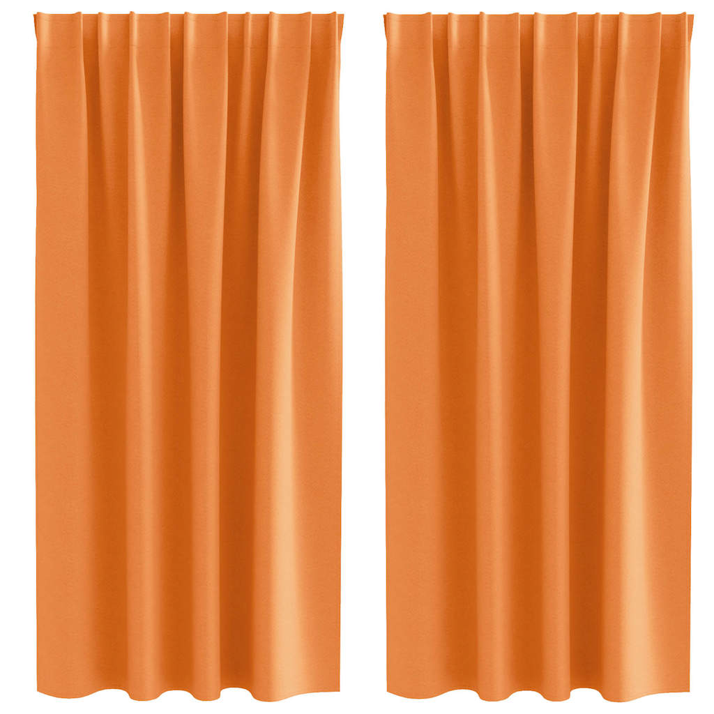 vidaXL Perdele Opaque cu Inel 2 pcs Portocaliu 175 x 140 cm Poliester
