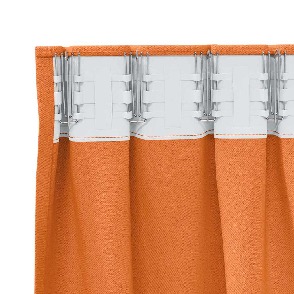 vidaXL Perdele Opaque cu Inel 2 pcs Portocaliu 175 x 140 cm Poliester