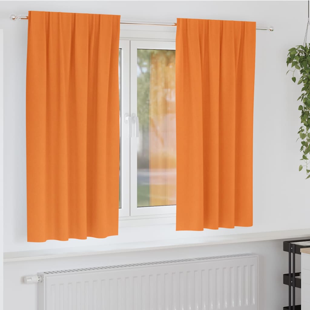 vidaXL Perdele Opaque cu Inel 2 pcs Portocaliu 175 x 140 cm Poliester