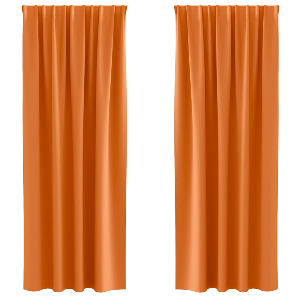 vidaXL Perdele 2 pcs Portocaliu intens 225 x 140 cm Poliester