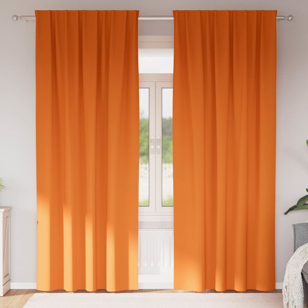 vidaXL Perdele 2 pcs Portocaliu intens 225 x 140 cm Poliester