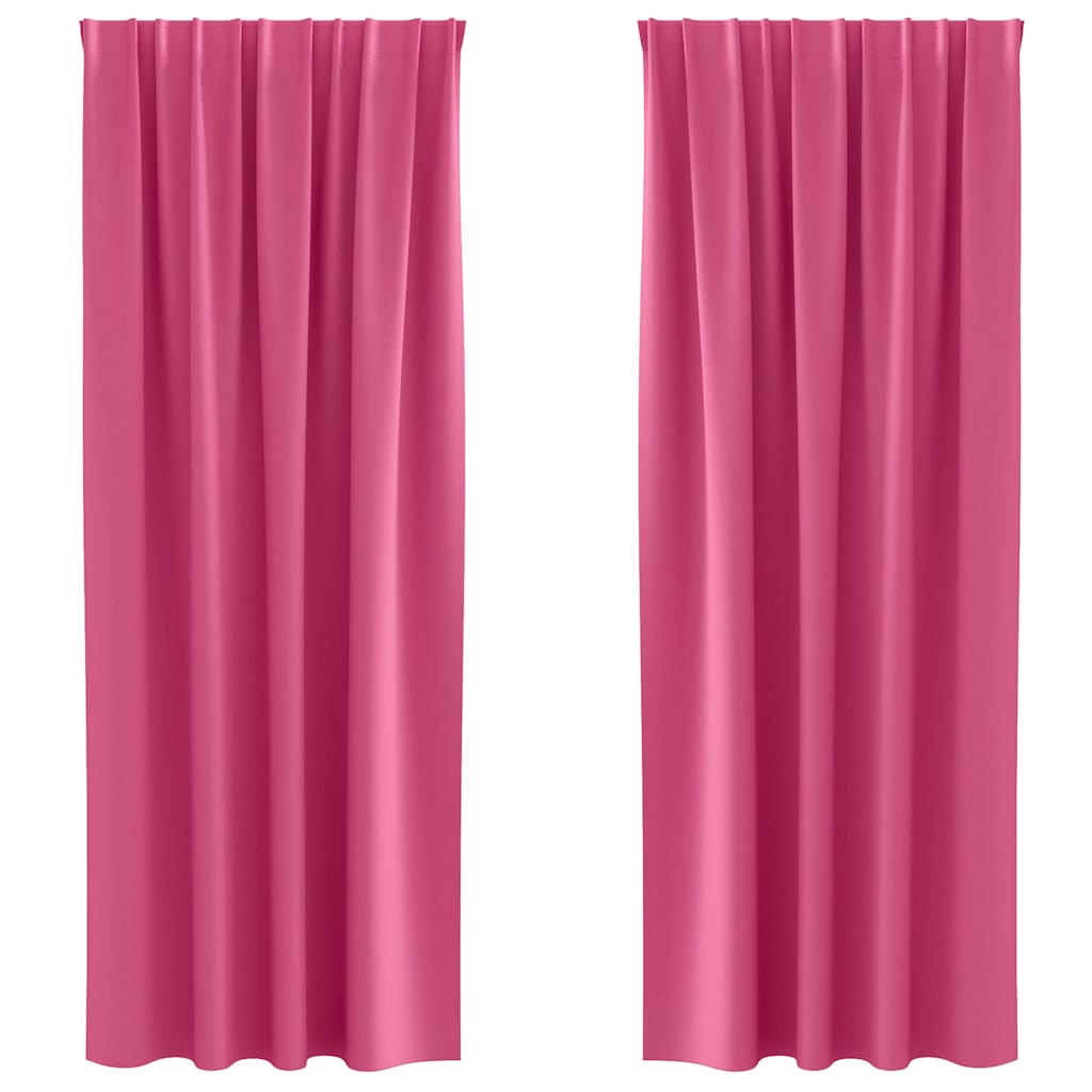 vidaXL Perdele cu perdele 2 pcs Roz intens 245 x 140 cm Poliester