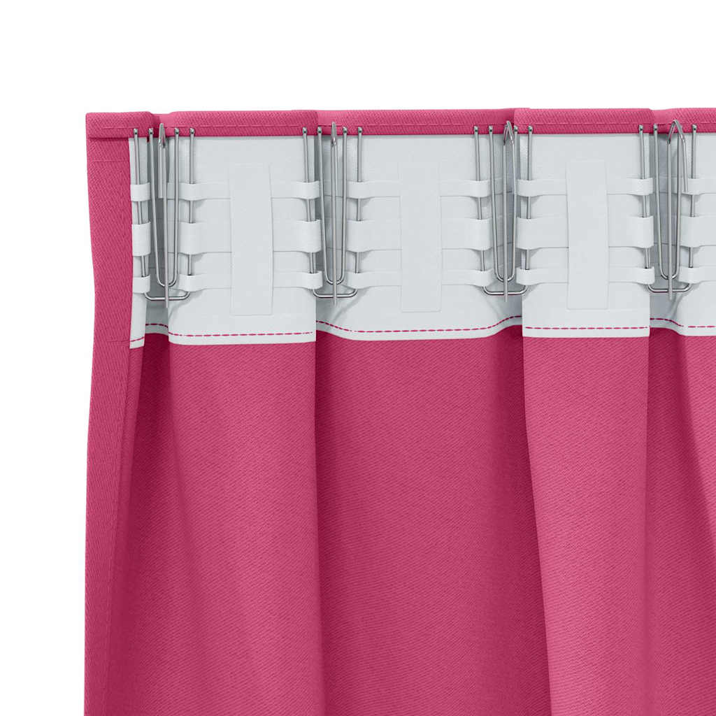 vidaXL Perdele cu perdele 2 pcs Roz intens 245 x 140 cm Poliester