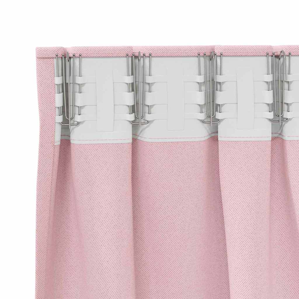 vidaXL Perdele Opaque cu Inel 2 pcs Roz bebe 225 x 140 cm Poliester