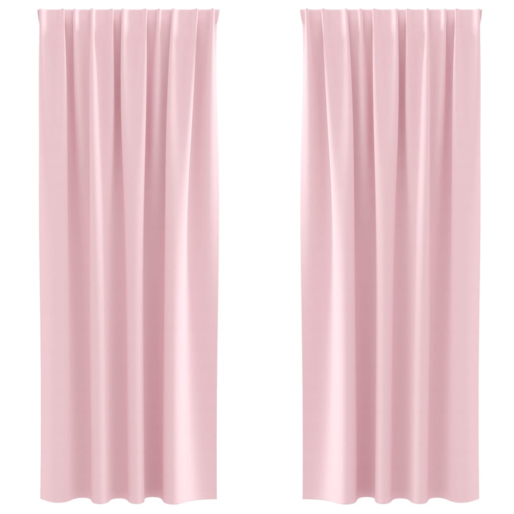 vidaXL Perdele cu perdele 2 pcs Roz bebeluș 260 x 140 cm Poliester