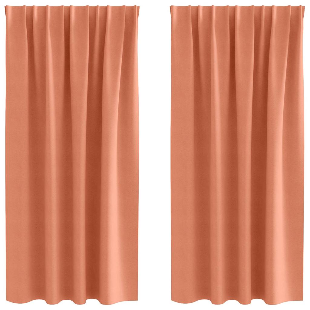 vidaXL Perdele Opaque cu Inel 2 pcs Terracota 175 x 140 cm Poliester