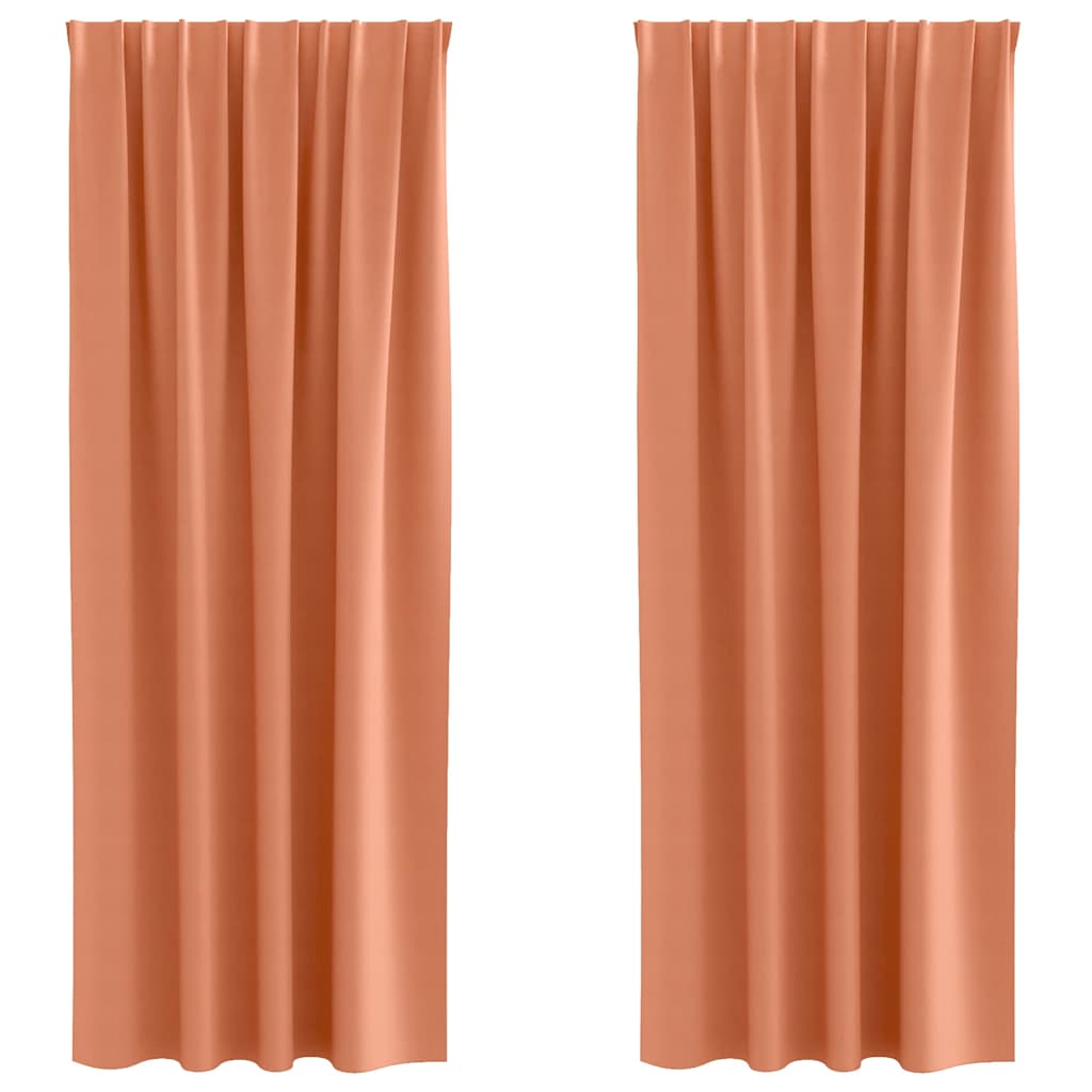 vidaXL Perdele cu perdele 2 pcs Terracota 225 x 140 cm Poliester