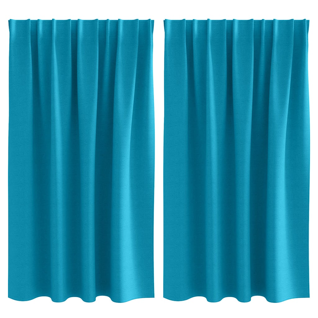 vidaXL Perdele cu perdele 2 pcs Turcoaz 140 x 140 cm Poliester