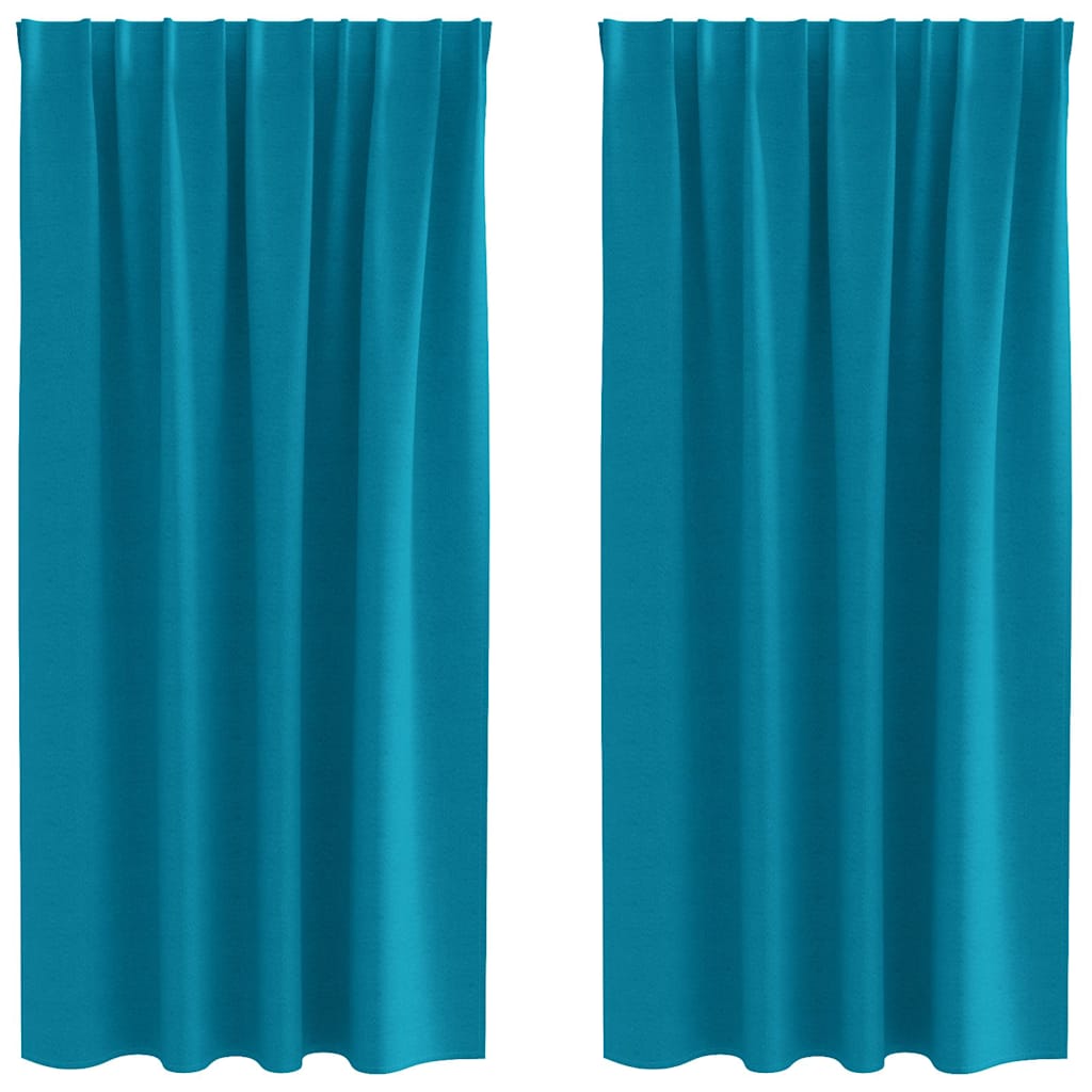 vidaXL Perdele Opaque cu Inel 2 pcs Turcoaz 175 x 140 cm Poliester