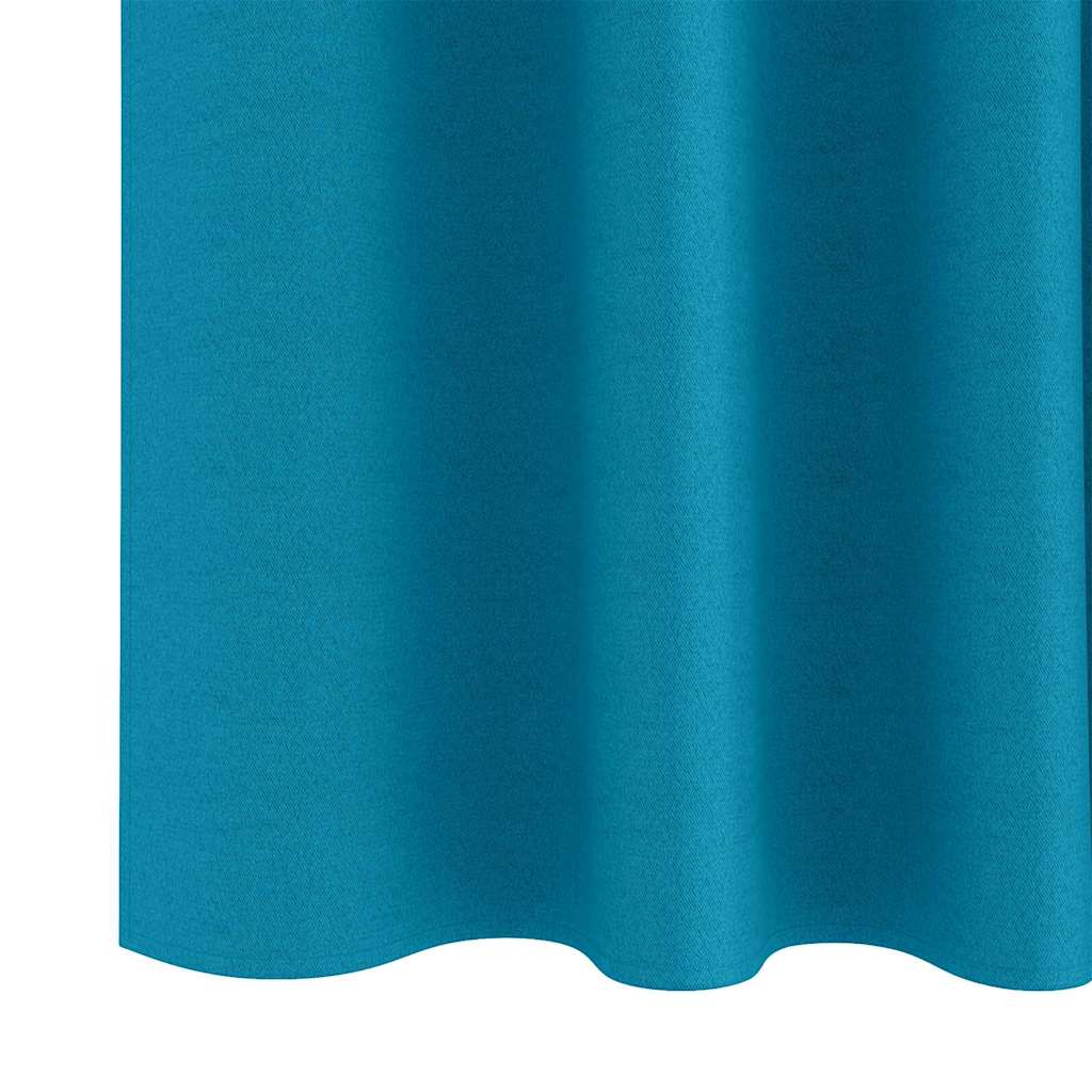 vidaXL Perdele cu perdele 2 pcs Turcoaz 225 x 140 cm Poliester
