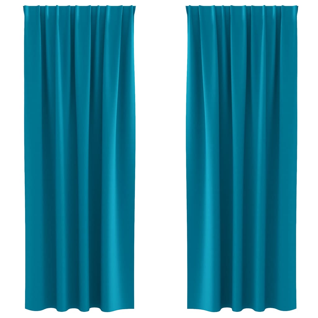 vidaXL Perdele cu perdele 2 pcs Turcoaz 245 x 140 cm Poliester