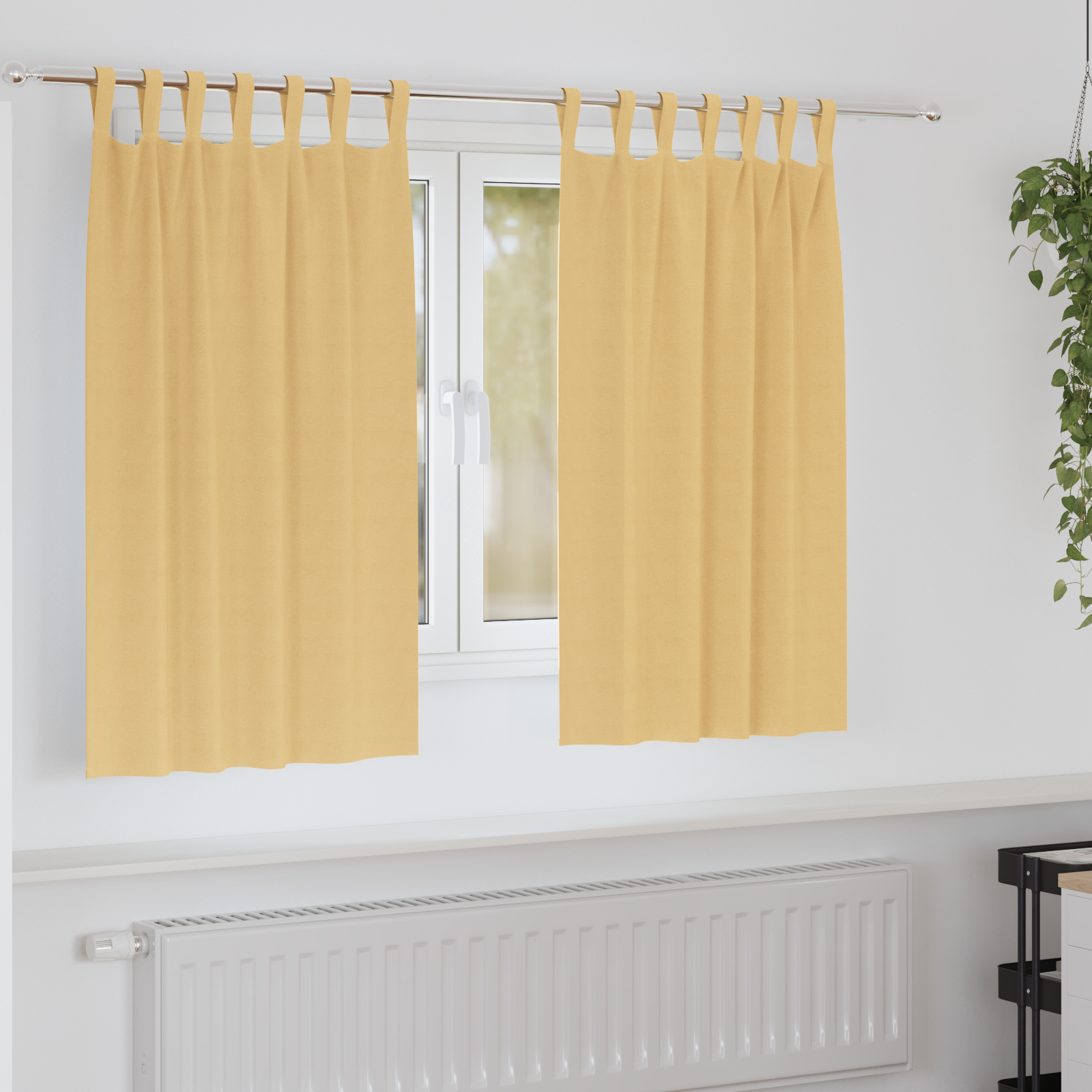 vidaXL Perdele cu perdele 2 pcs Bej Poliester vidaXL Perdele cu perdele 2 pcs Bej Poliester
