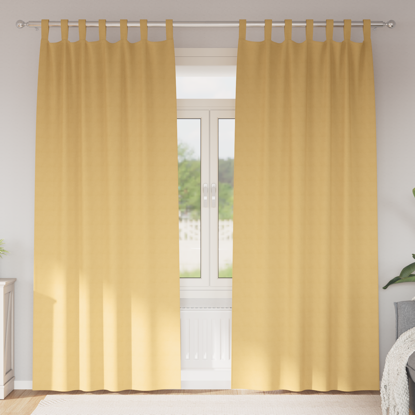 vidaXL Perdele opace cu perdele 2 pcs Bej 225 x 140 cm Poliester