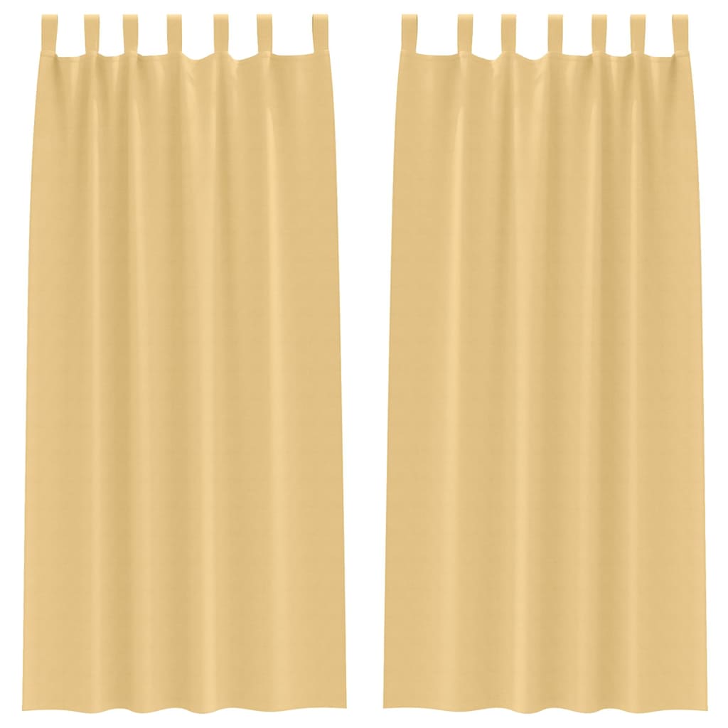 vidaXL Perdele cu perdele 2 pcs Bej 245 x 140 cm Poliester