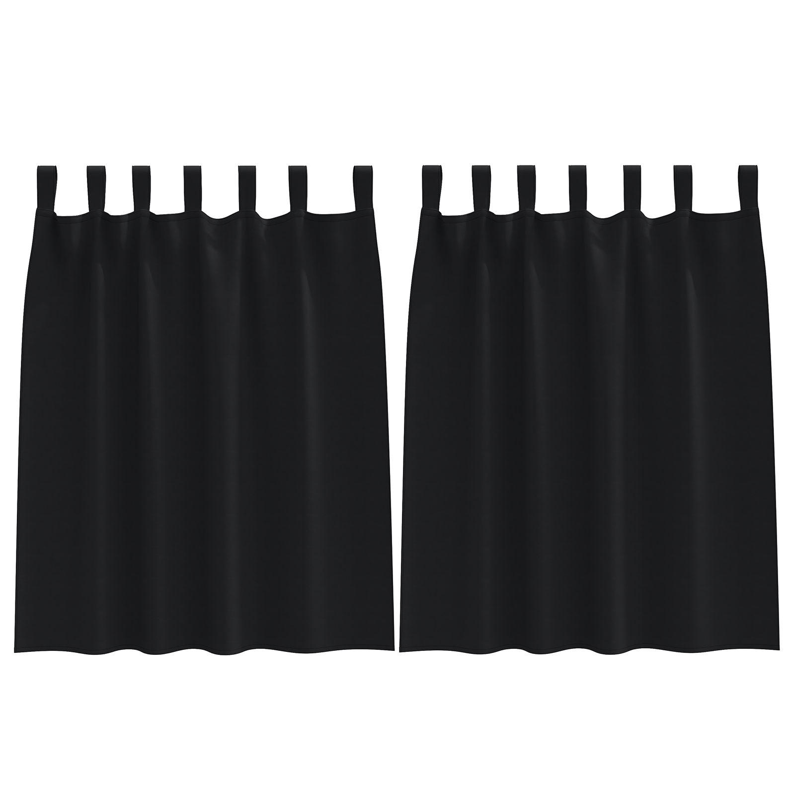 vidaXL Perdele opace cu perdele 2 pcs Negru 140 x 140 cm Poliester vidaXL Perdele opace cu perdele 2 pcs Negru 140 x 140 cm Poliester