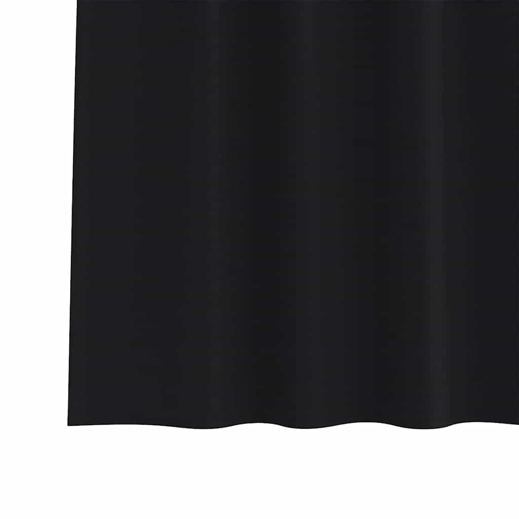 vidaXL Perdele cu perdele 2 pcs Negru 245 x 140 cm Poliester vidaXL Perdele cu perdele 2 pcs Negru 245 x 140 cm Poliester