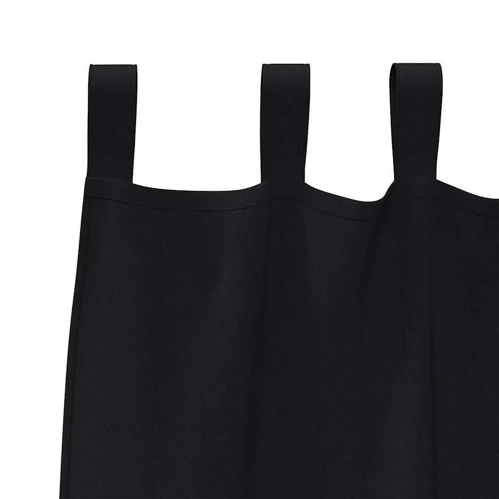 vidaXL Perdele cu perdele 2 pcs Negru 260 x 140 cm Poliester vidaXL Perdele cu perdele 2 pcs Negru 260 x 140 cm Poliester