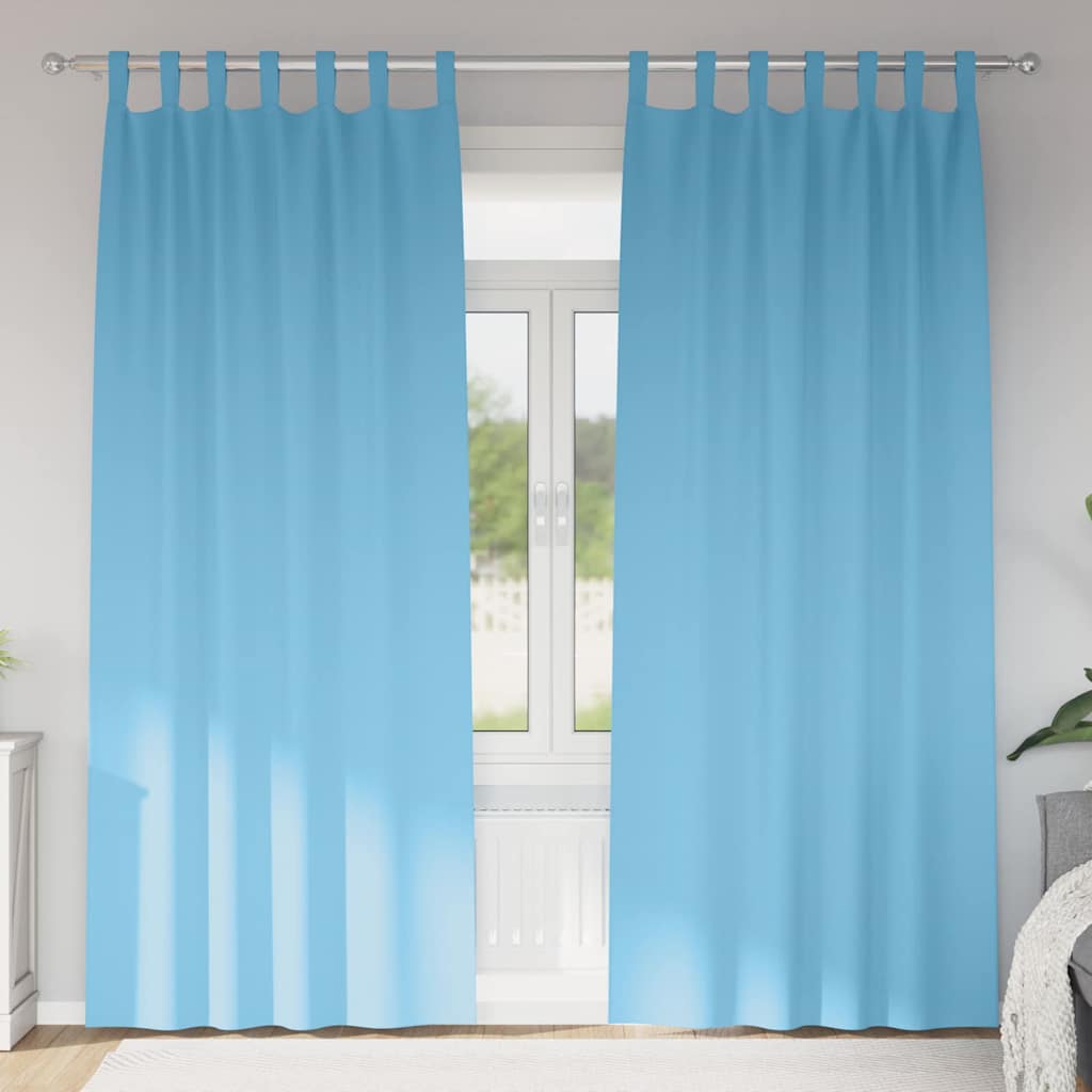 vidaXL Perdele 2 pcs Albastru deschis 260 x 140 cm Poliester