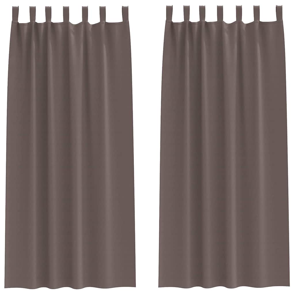 vidaXL Perdele cu perdele 2 pcs Maro închis 245 x 140 cm Poliester vidaXL Perdele cu perdele 2 pcs Maro închis 245 x 140 cm Poliester