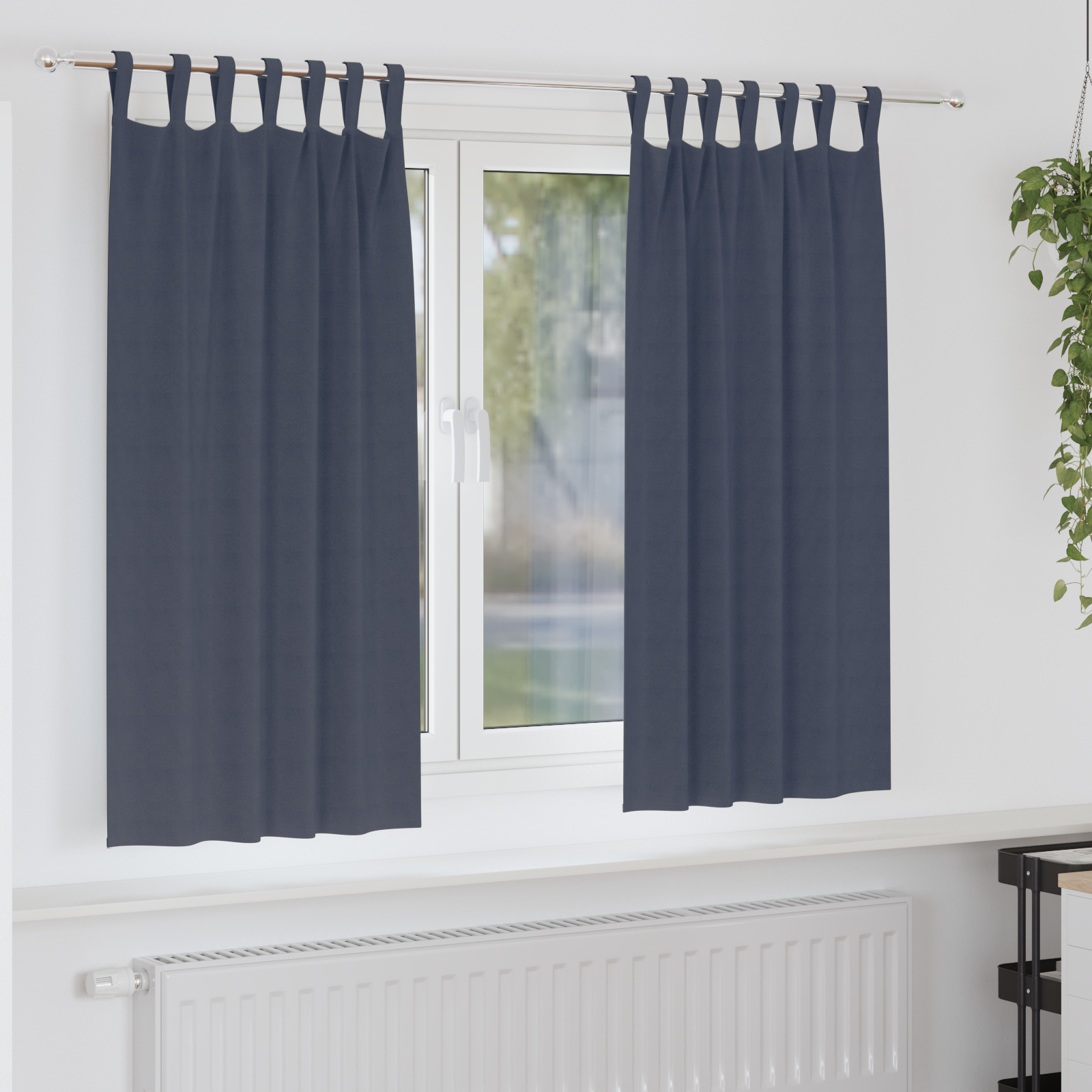 vidaXL Perdele opace cu perdele 2 pcs Antracit 175 x 140 cm Poliester
