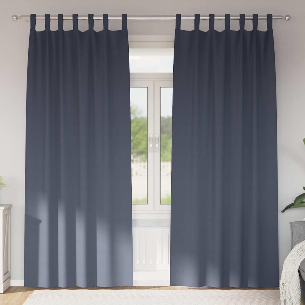 vidaXL Perdele Opaque cu Inel 2 pcs Antracit 260 x 140 cm Poliester