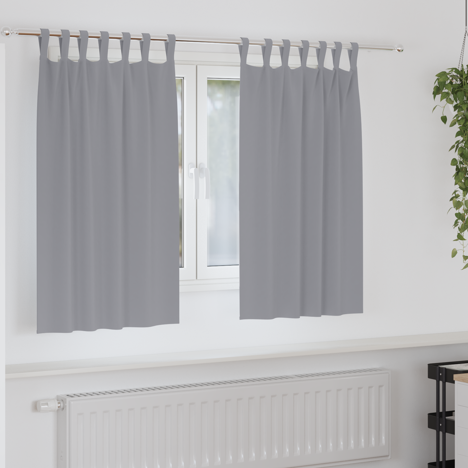 vidaXL Perdele opace 2 pcs Gri deschis 140 x 140 cm Poliester