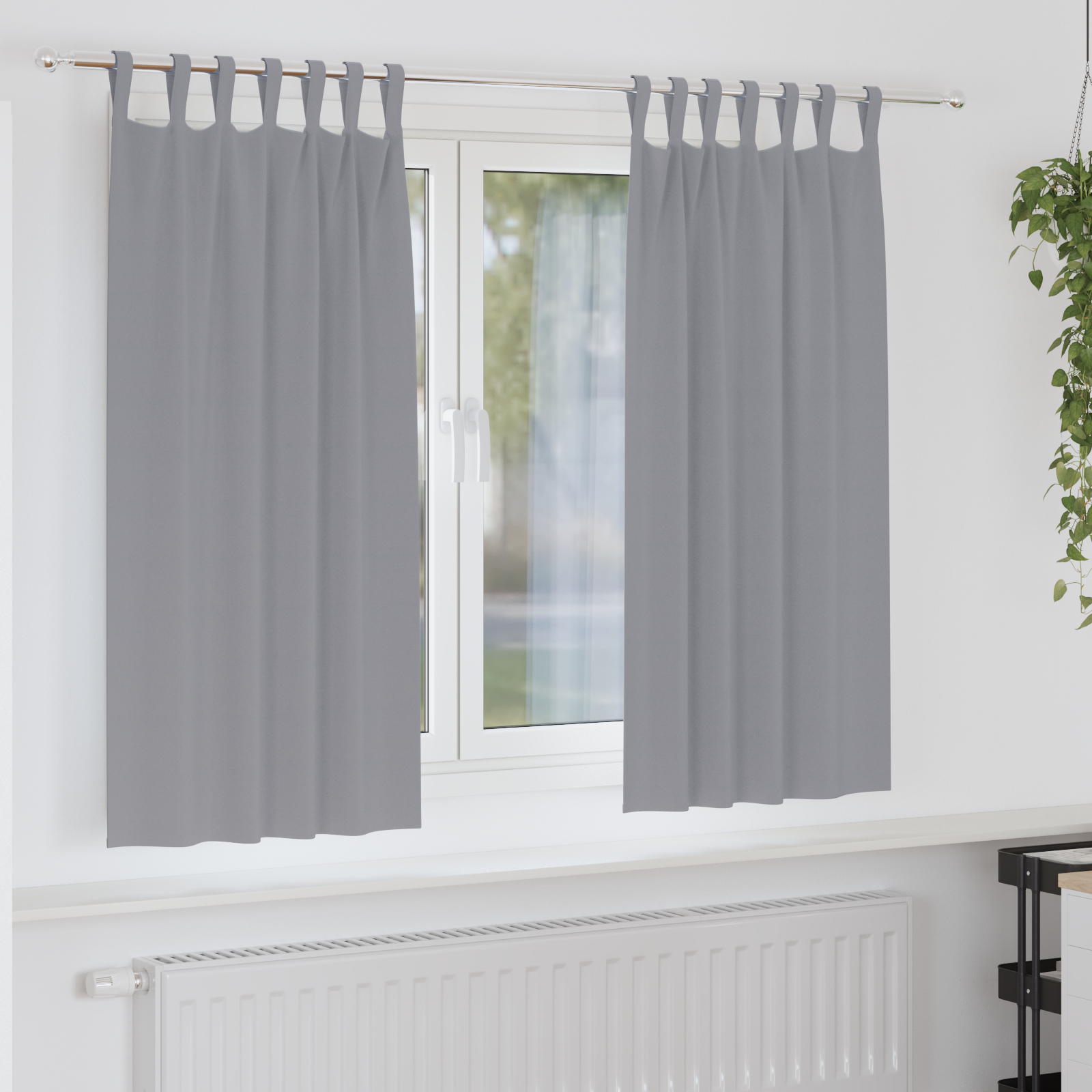 vidaXL Perdele opace 2 pcs Gri deschis 175 x 140 cm Poliester