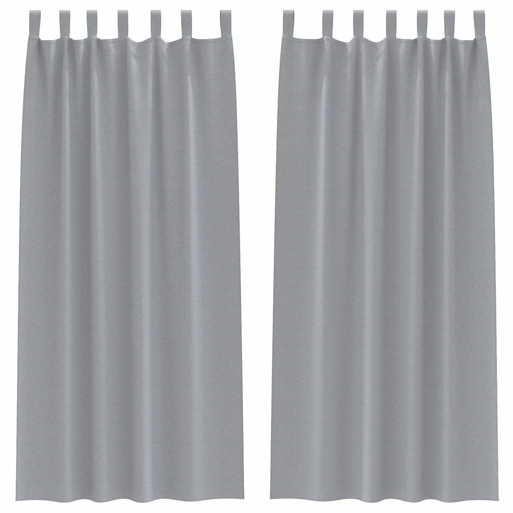 vidaXL Perdele cu perdele 2 pcs Gri deschis 245 x 140 cm Poliester