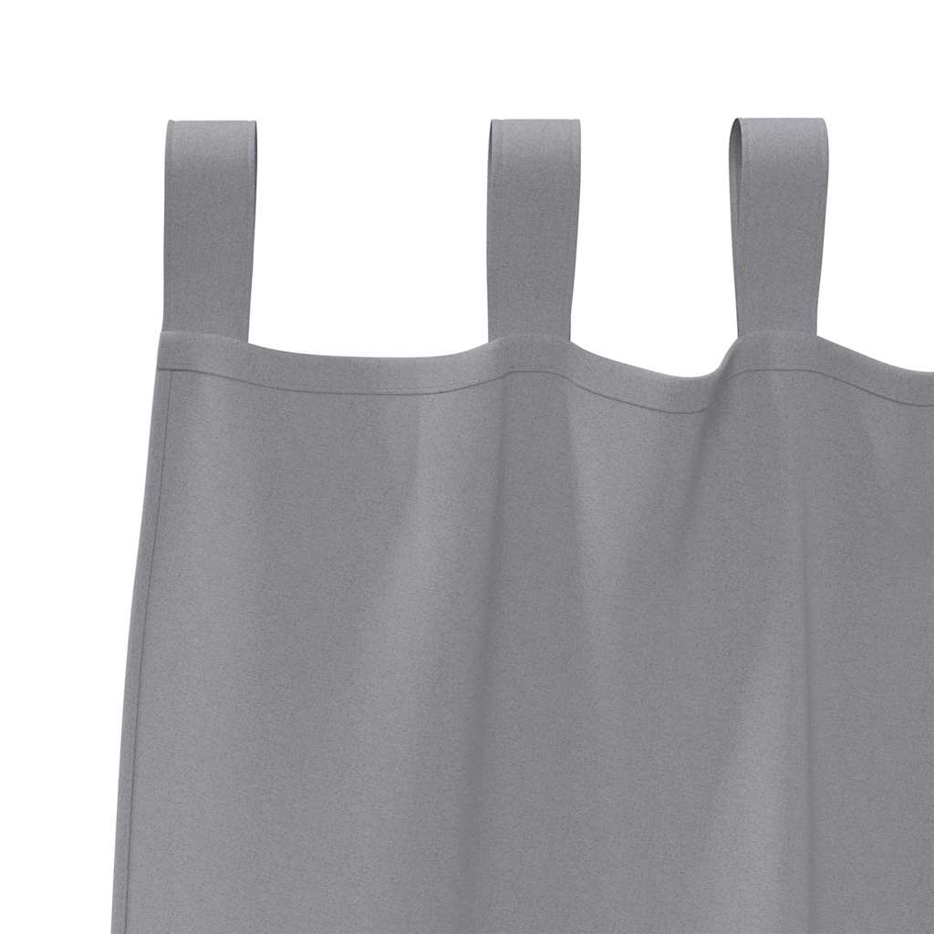 vidaXL Perdele cu perdele 2 pcs Gri deschis 245 x 140 cm Poliester