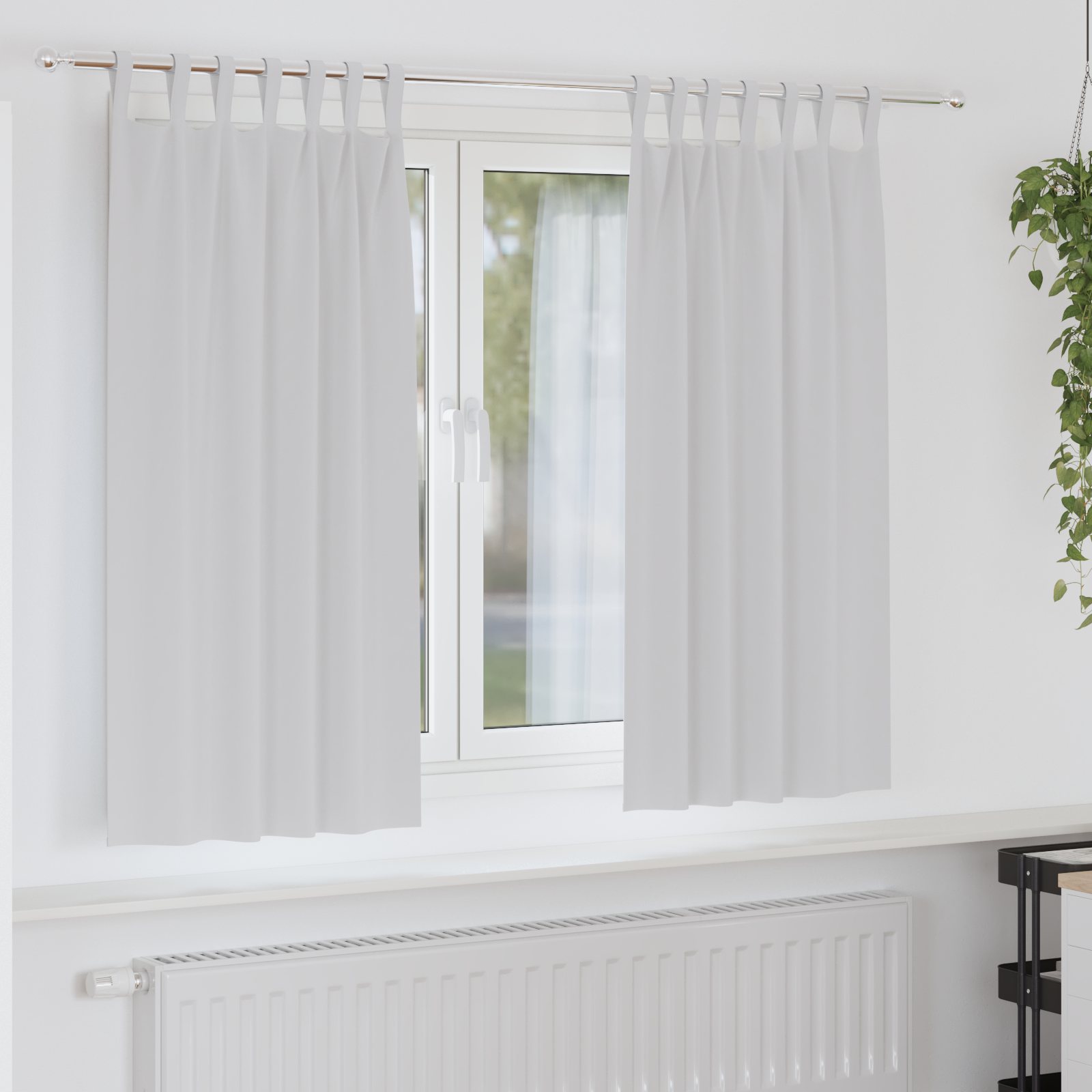 vidaXL Perdele opace 2 pcs Gri deschis 175 x 140 cm Poliester