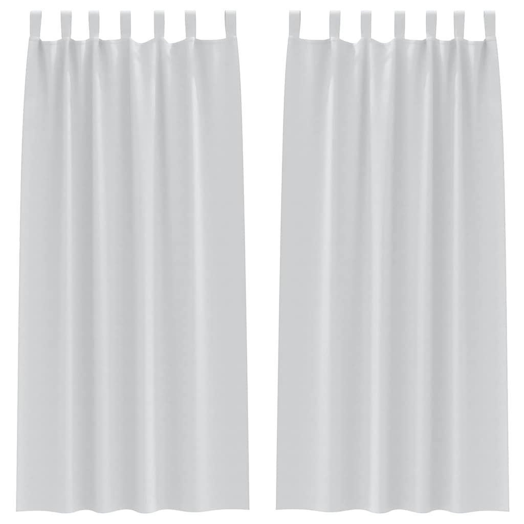 vidaXL Perdele cu perdele 2 pcs Gri deschis 245 x 140 cm Poliester