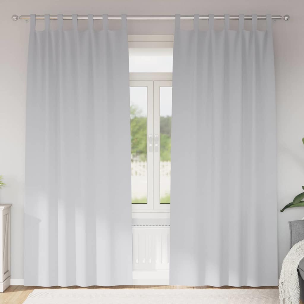 vidaXL Perdele cu perdele 2 pcs Gri deschis 245 x 140 cm Poliester