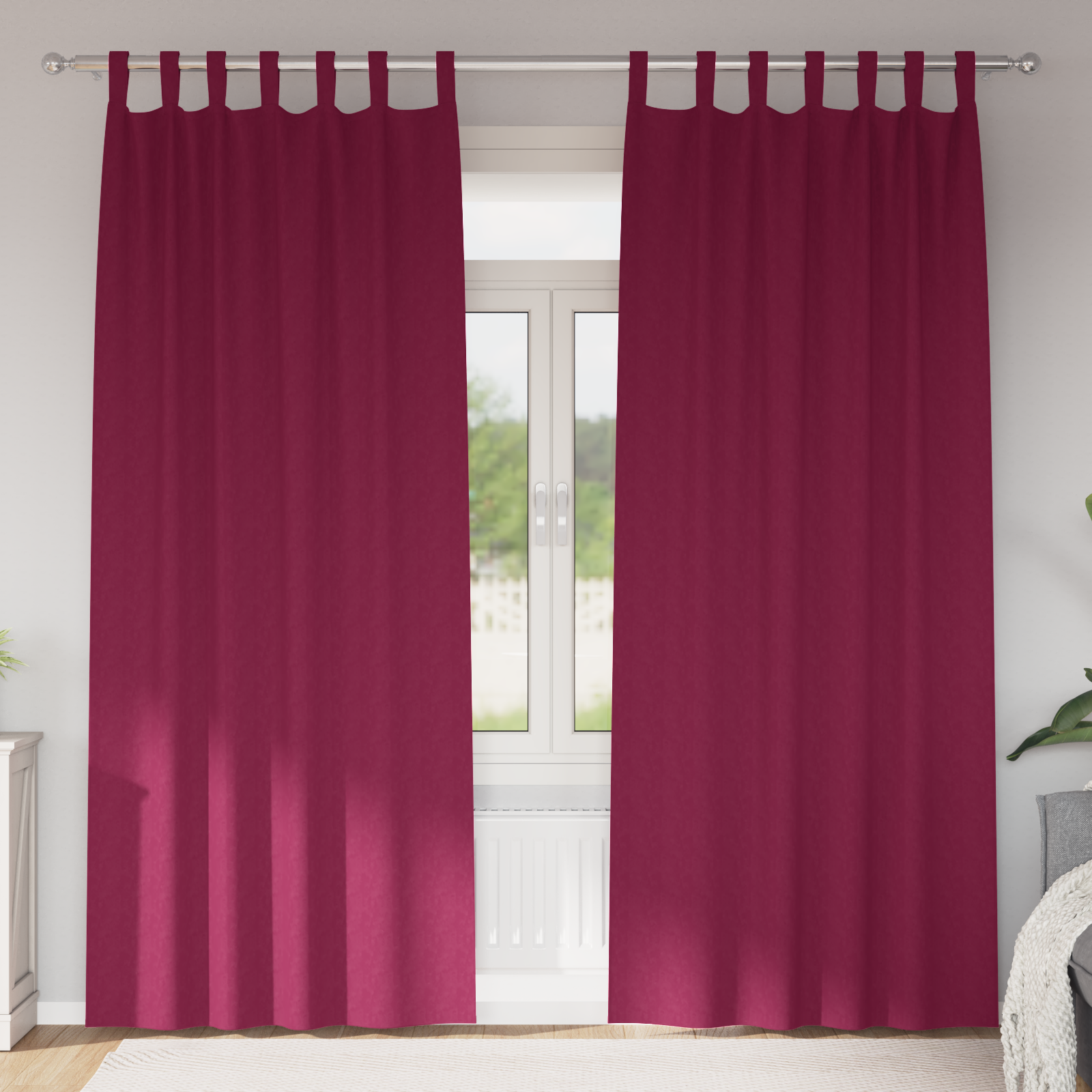 vidaXL Perdele opace cu perdele 2 pcs bordo 225 x 140 cm Poliester vidaXL Perdele opace cu perdele 2 pcs bordo 225 x 140 cm Poliester