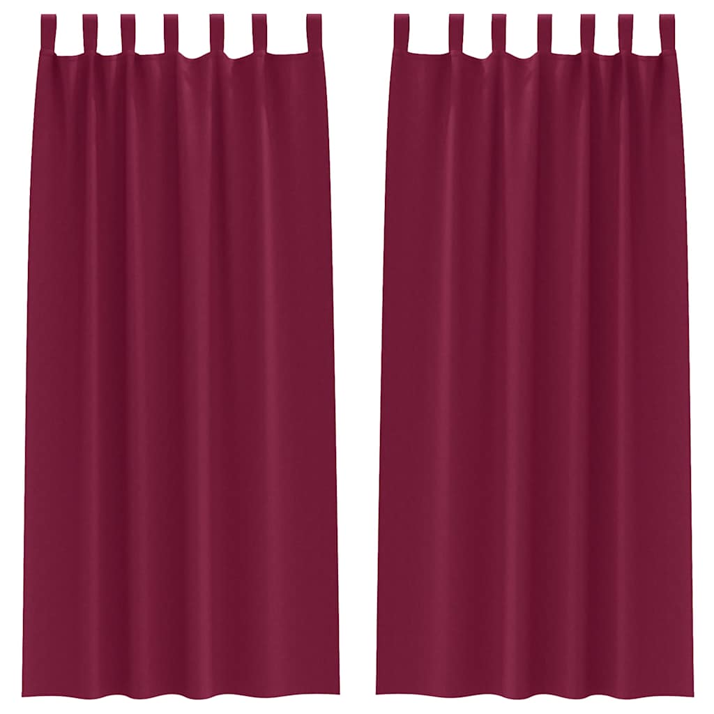 vidaXL Perdele cu perdele 2 pcs Roșu Vin Poliester vidaXL Perdele cu perdele 2 pcs Roșu Vin Poliester