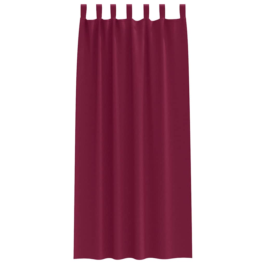 vidaXL Perdele cu perdele 2 pcs Roșu Vin Poliester vidaXL Perdele cu perdele 2 pcs Roșu Vin Poliester