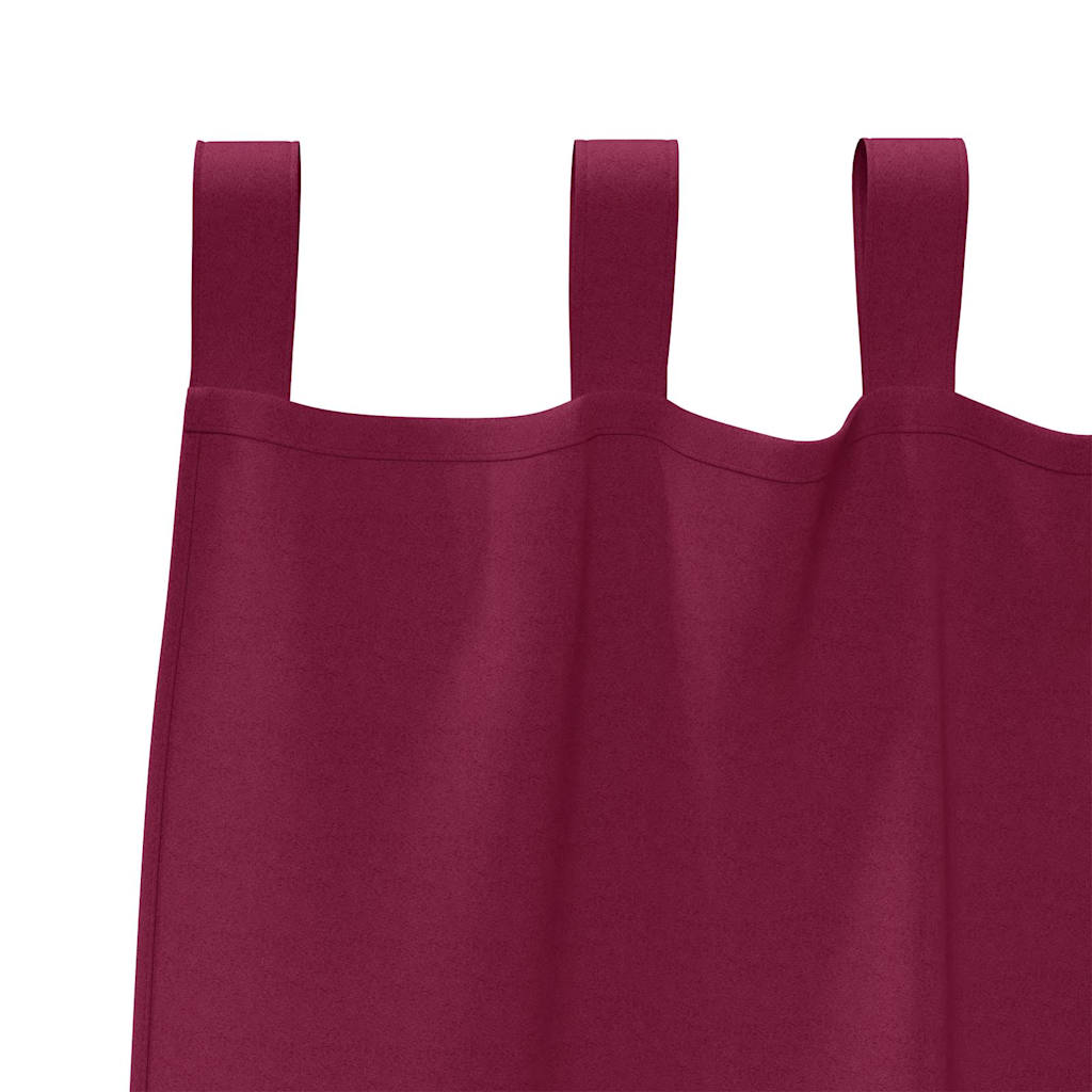 vidaXL Perdele cu perdele 2 pcs Roșu Vin Poliester vidaXL Perdele cu perdele 2 pcs Roșu Vin Poliester