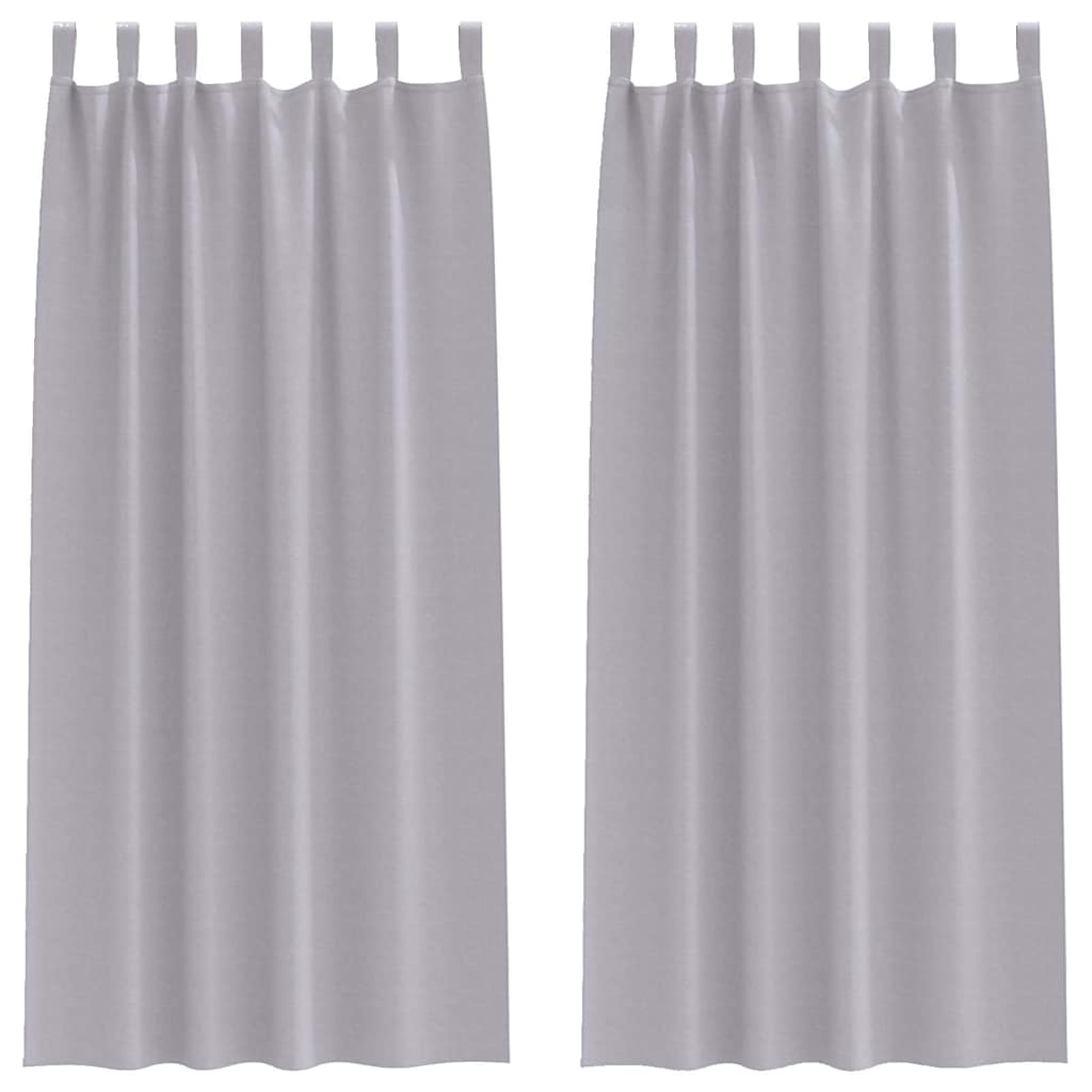vidaXL Perdele cu perdele 2 pcs Gri metalic 260 x 140 cm Poliester