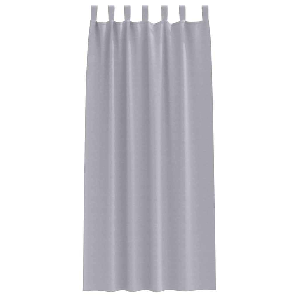 vidaXL Perdele cu perdele 2 pcs Gri metalic 260 x 140 cm Poliester